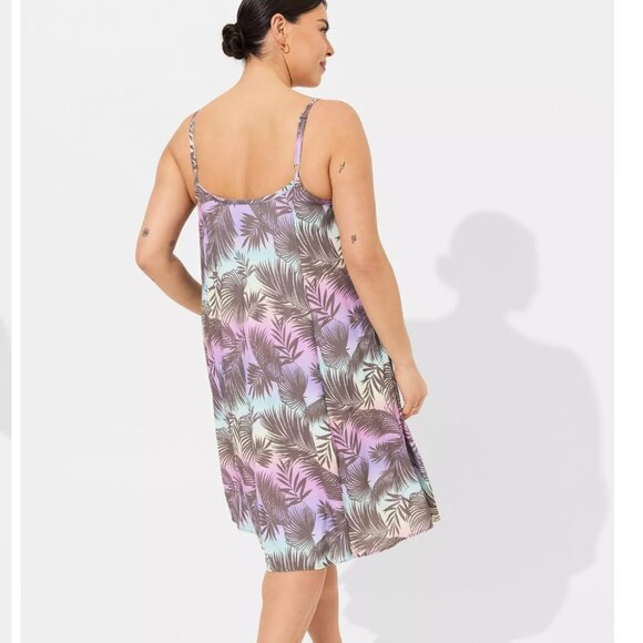 NWT Torrid Midi Rayon Slub V Neck Cami Beach Dress - Sz. 0/L/12 - Picture 2 of 12